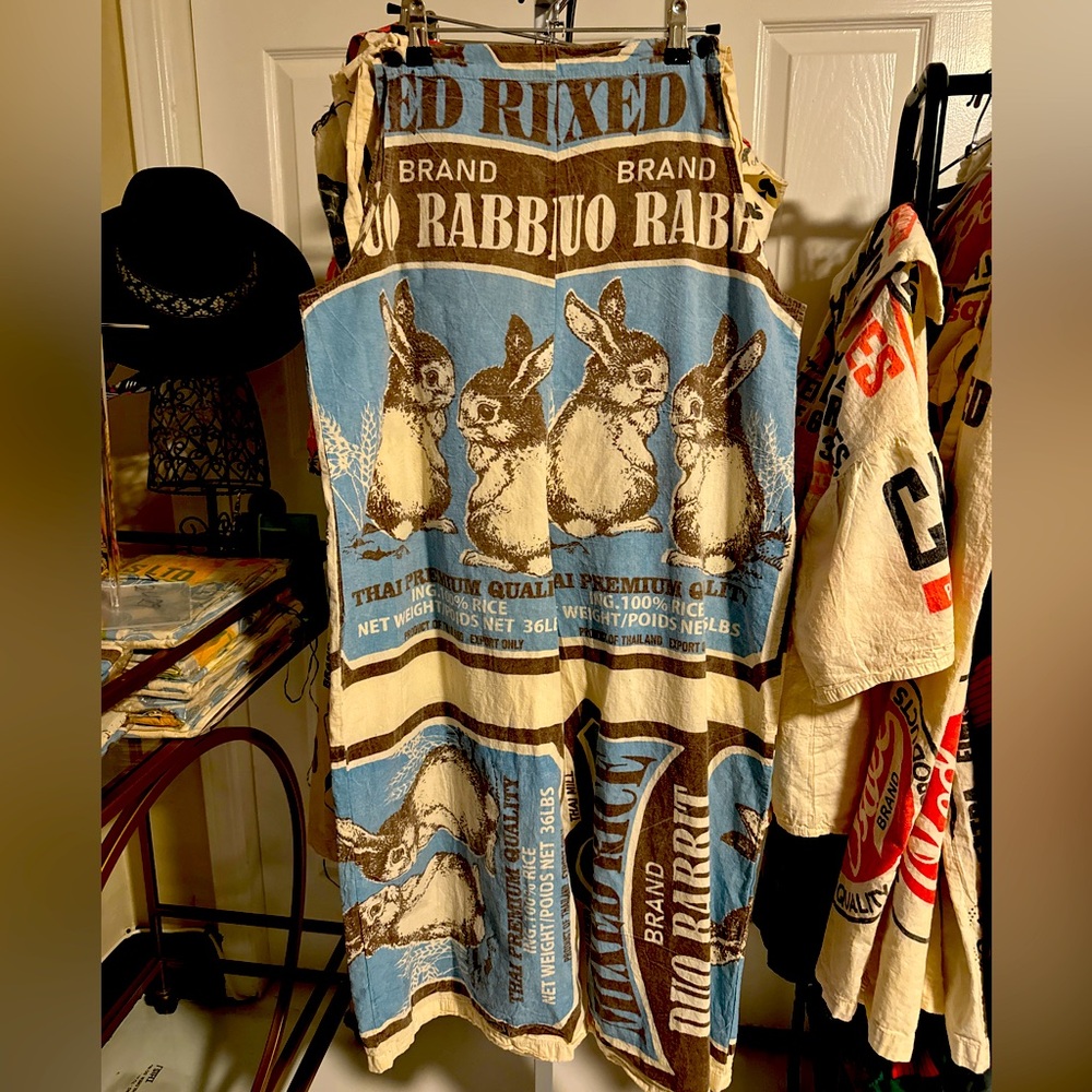 #Boho Overalls in Bunny vintage inspired print